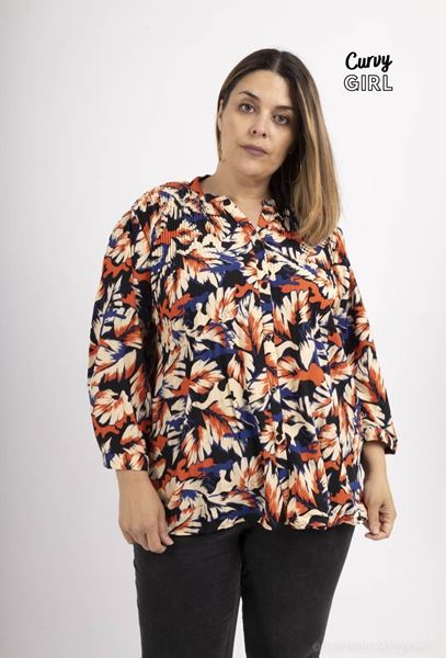 Immagine di CURVY GIRL TROPICAL PRINT SHIRT